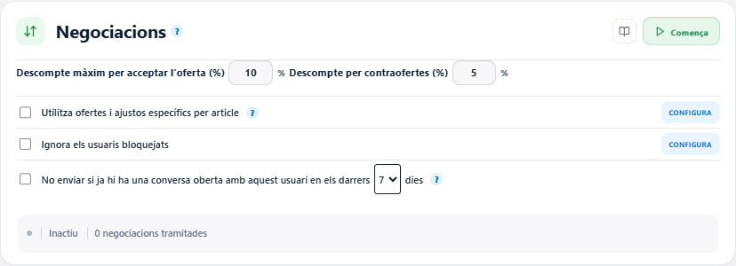 Opcions de negociació automàtica